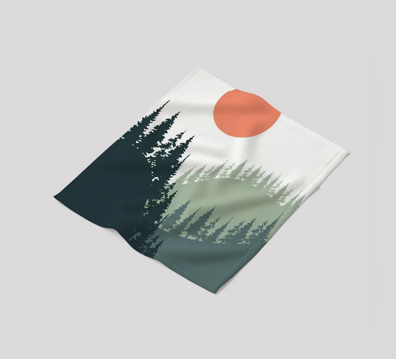 Nature forest pine tree fleece blanket by Bartosz Powalka