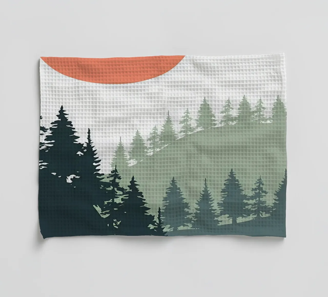Nature forest pine tree tea towel by Bartosz Powalka