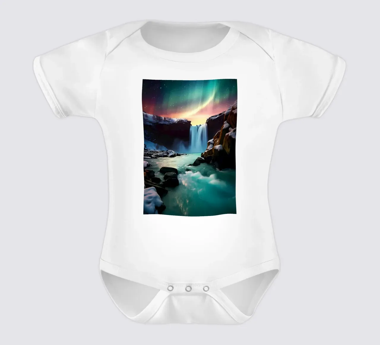 Cascata dell'aurora boreale body neonato maniche corte da Matthew Katz