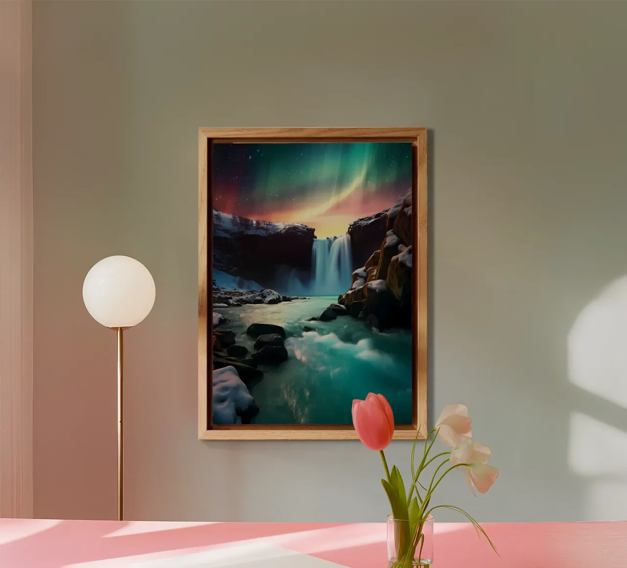 Cascata dell'aurora boreale alluminio dibond da Matthew Katz