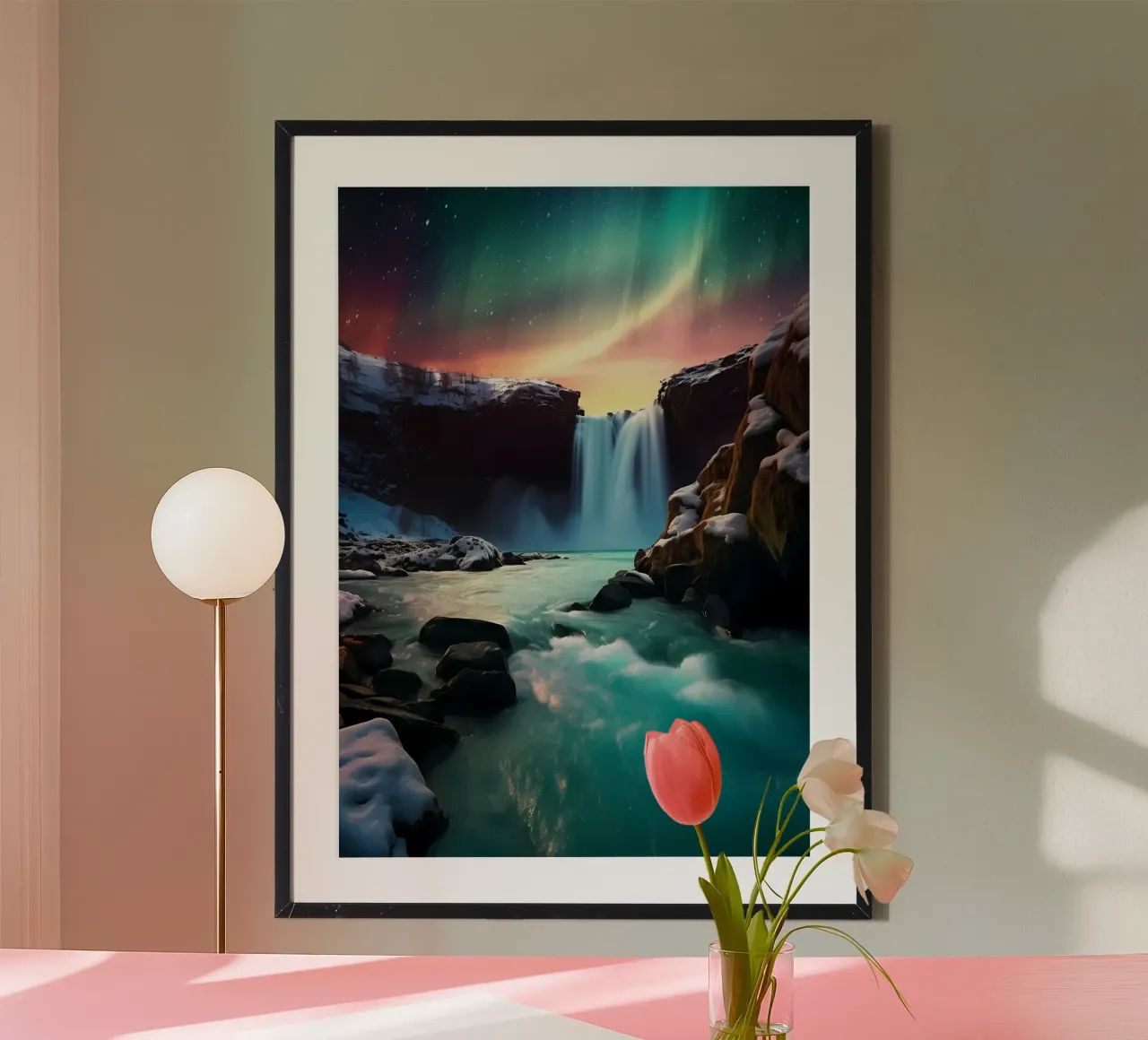 Cascata dell'aurora boreale carta hahnemühle da Matthew Katz