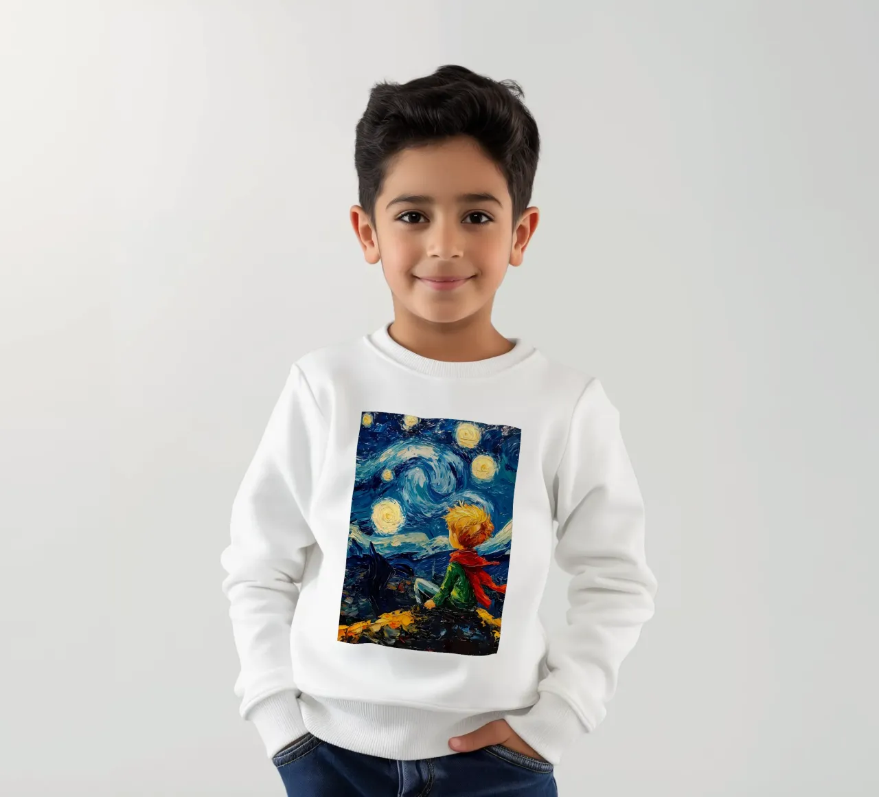 Il Piccolo Principe Notte stellata felpa bambino da Adrian Patel