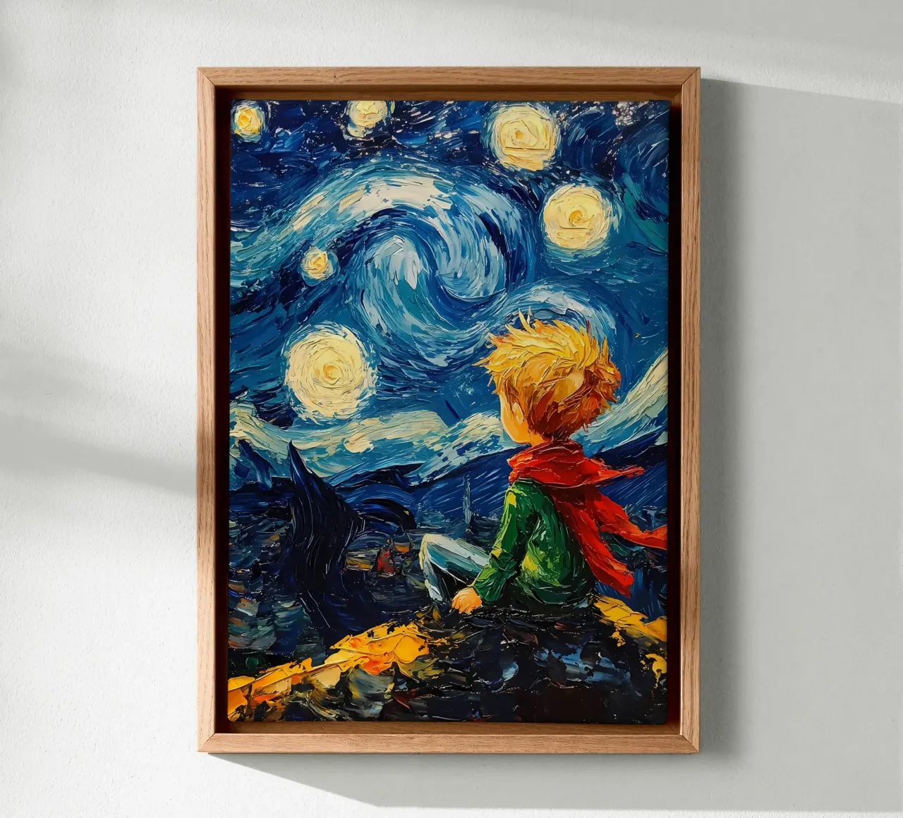 Il Piccolo Principe Notte stellata tela con Cornice a cassetta da Adrian Patel