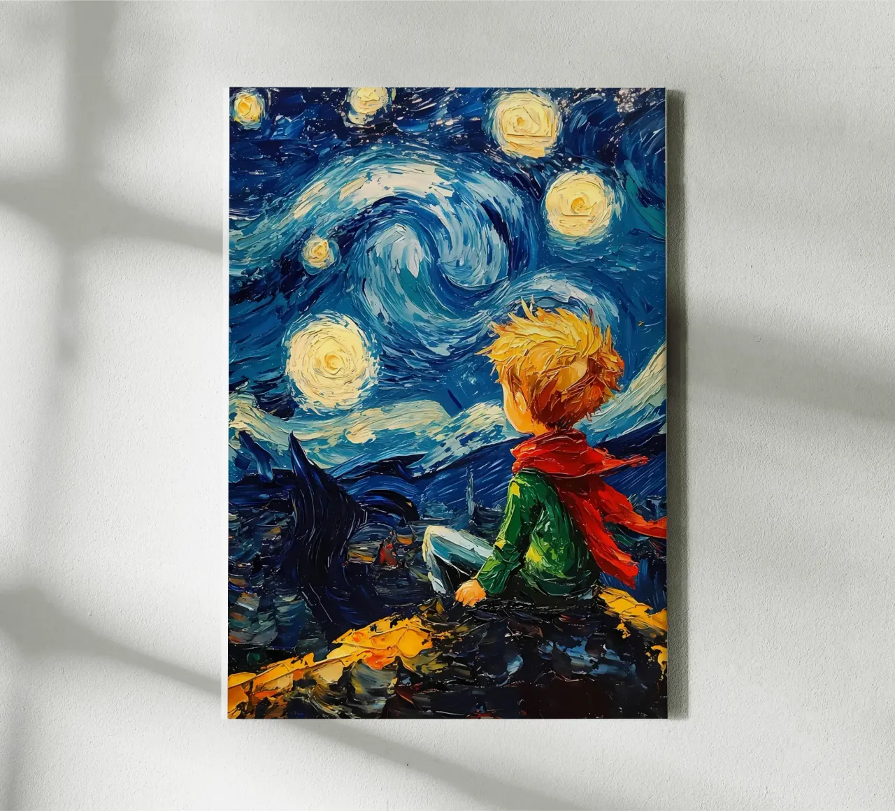 Il Piccolo Principe Notte stellata tela con Cornice a cassetta da Adrian Patel