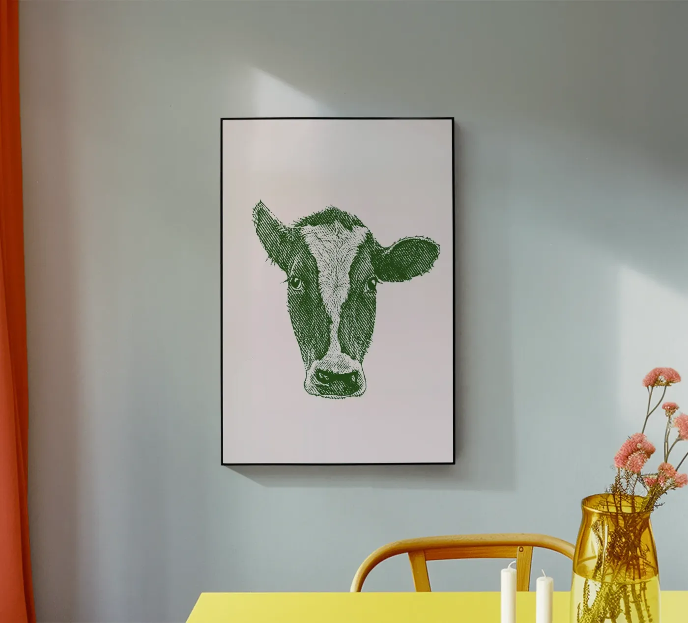 Denim Cow acryl van Flora & Fauna