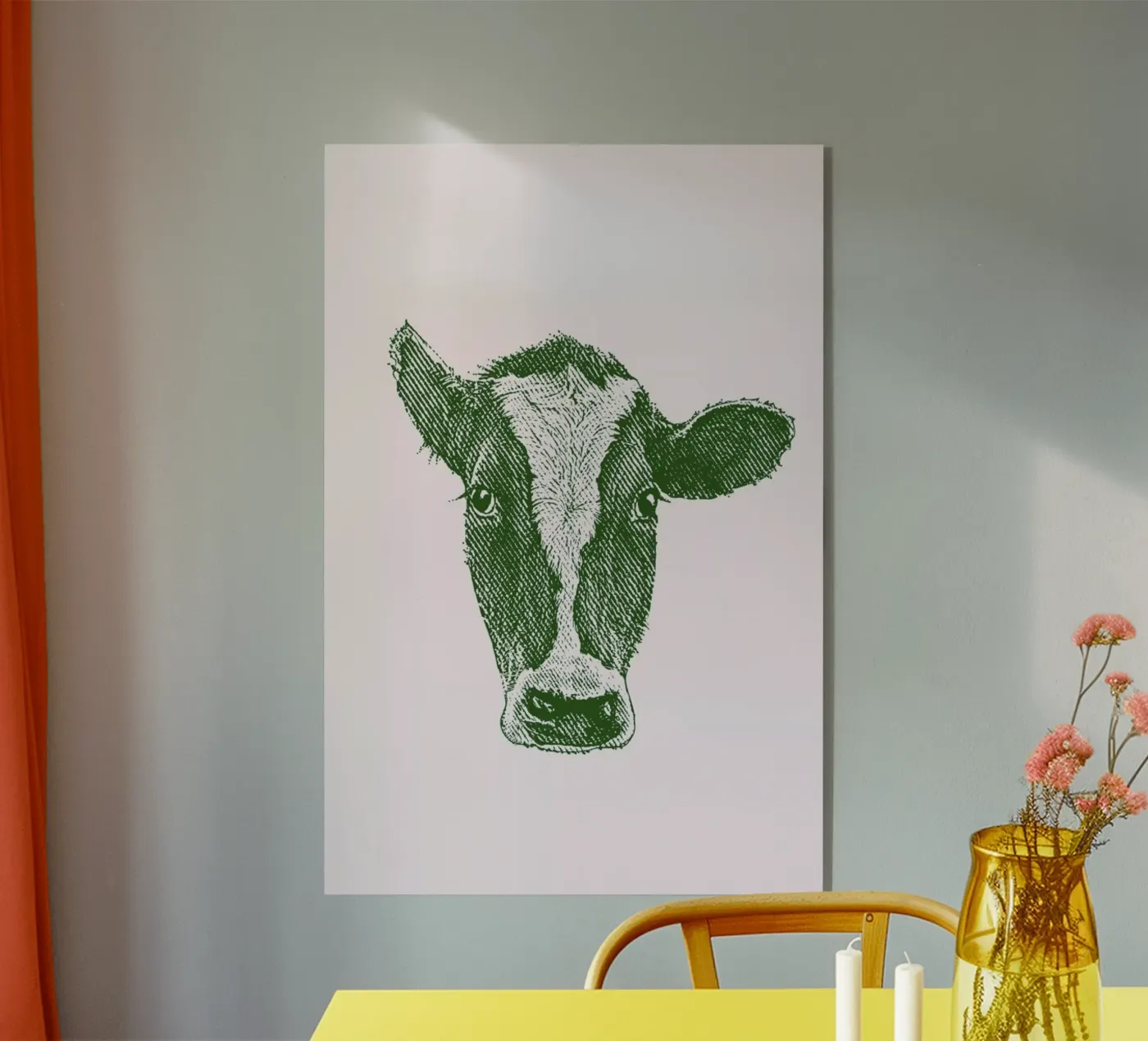Denim Cow acryl van Flora & Fauna