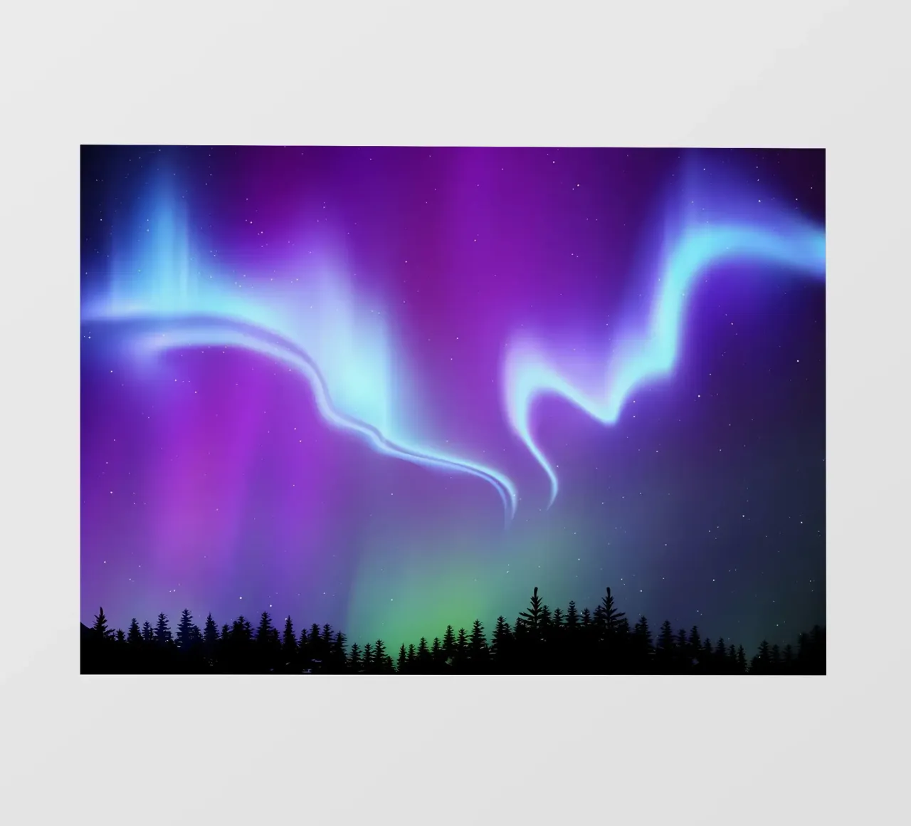 Aurora Synthwave arte spaziale pellicola backlit da Matthew Katz