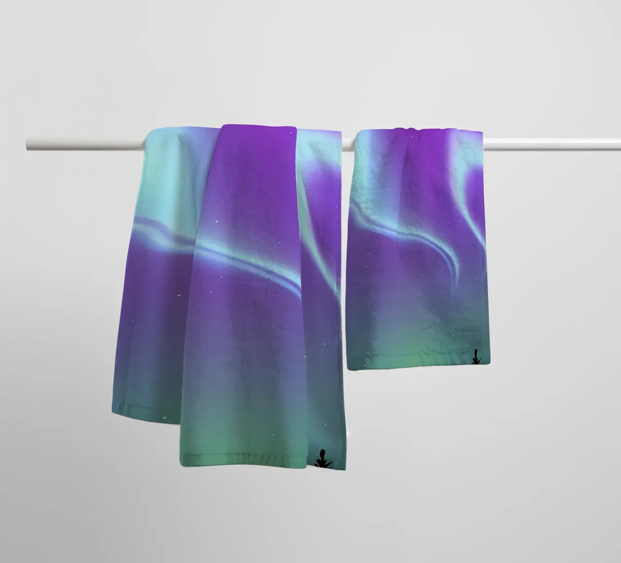 Aurora Synthwave space art towel by Matthew Katz