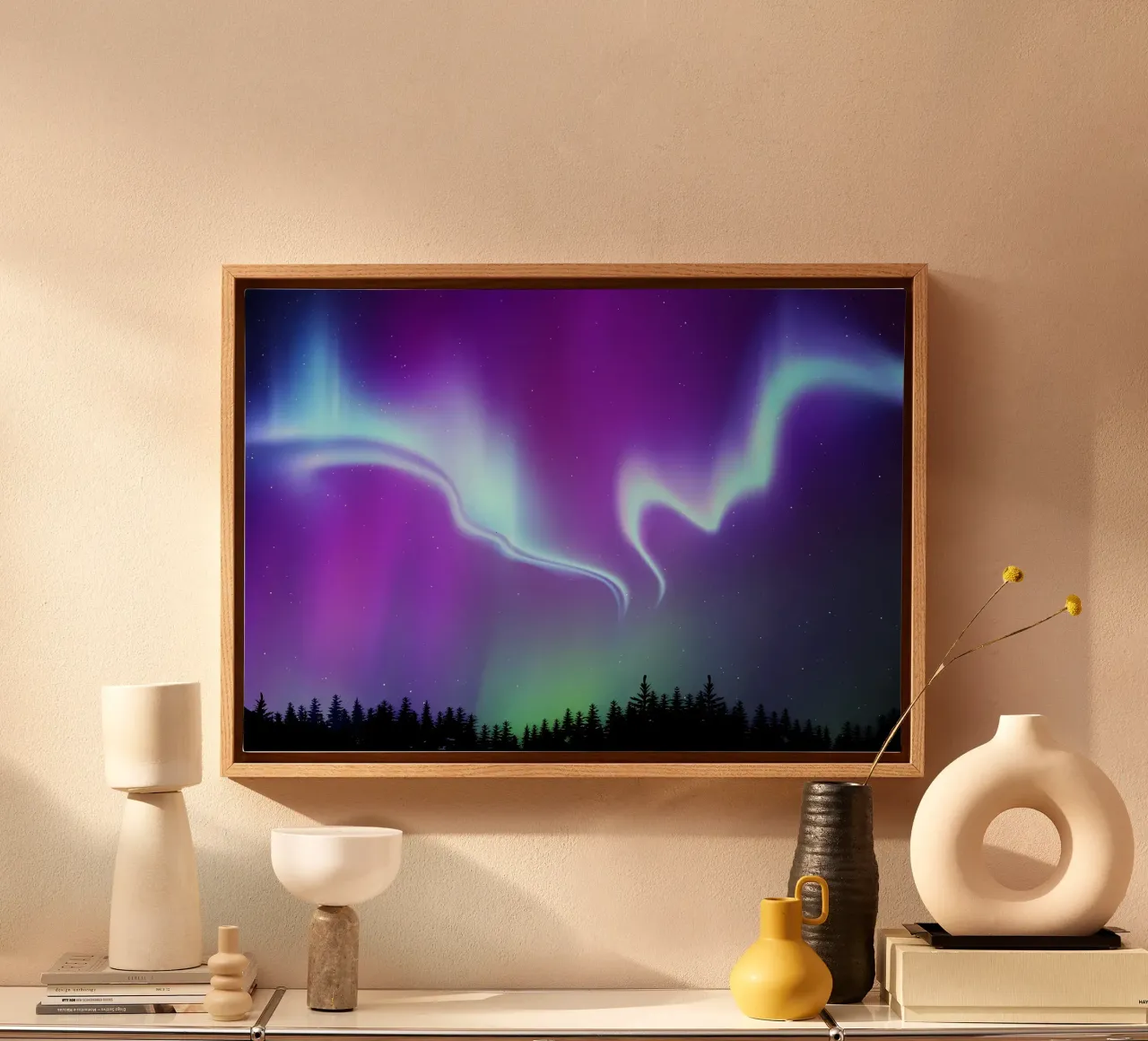 Aurora Synthwave space art canvas by Matthew Katz