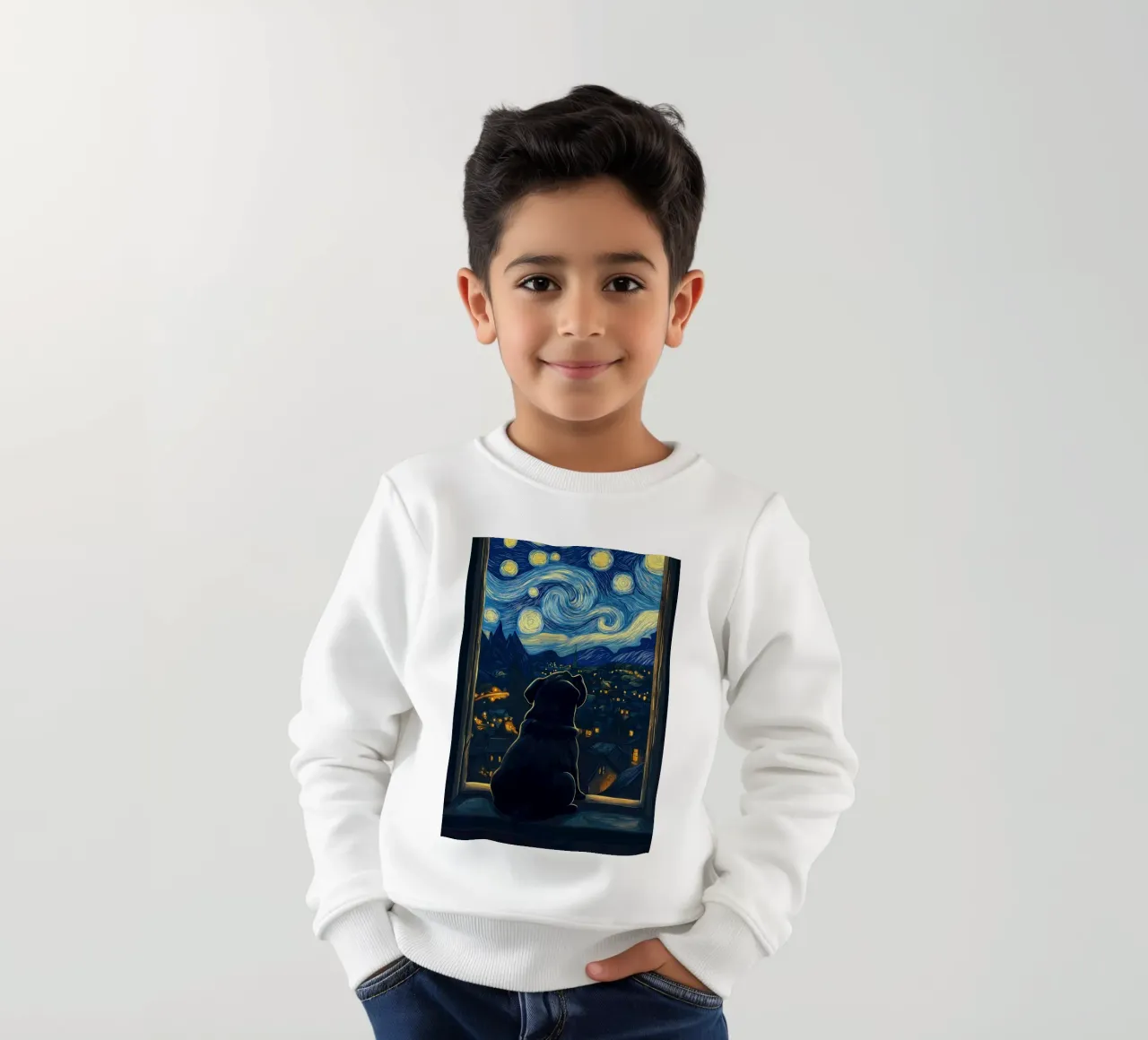 Carlino Notte stellata felpa bambino da Adrian Patel