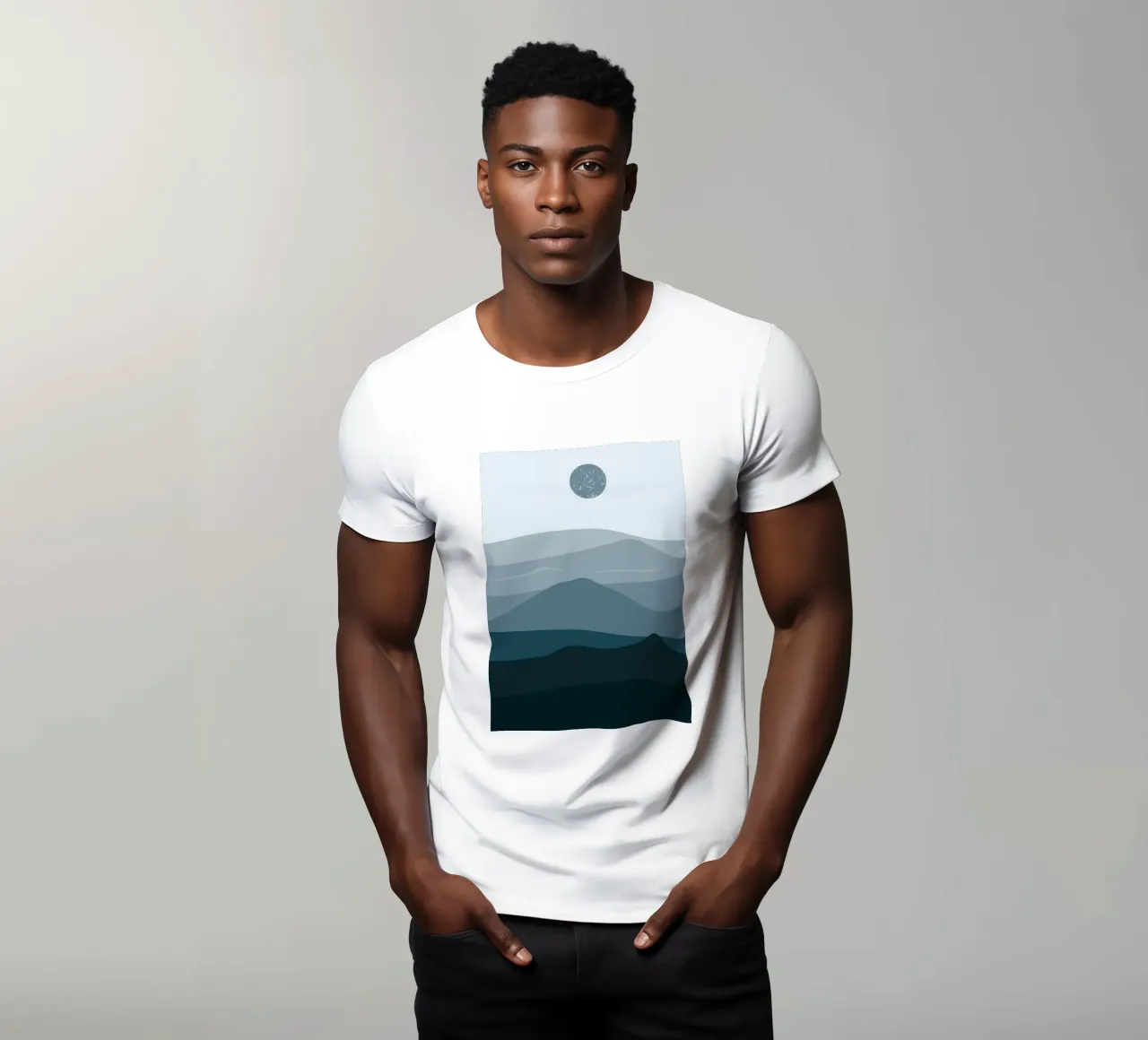 Mountain landscape art t-shirt by Bartosz Powalka