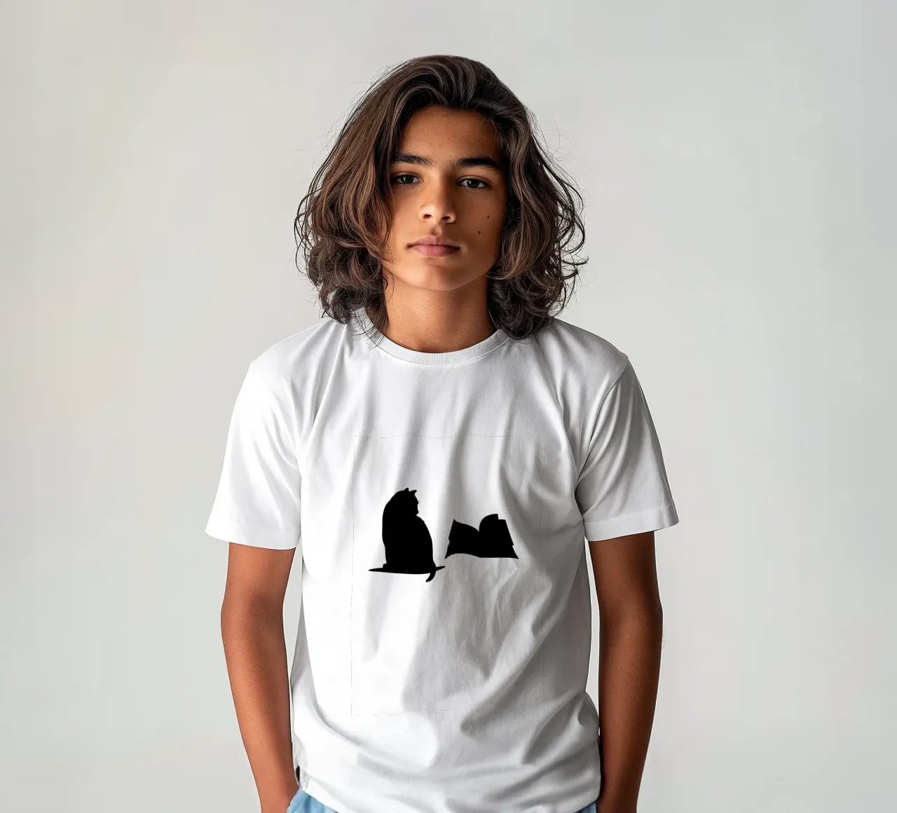 Libros sobre gatos blancos y negros camiseta para niños de Aiden Garcia