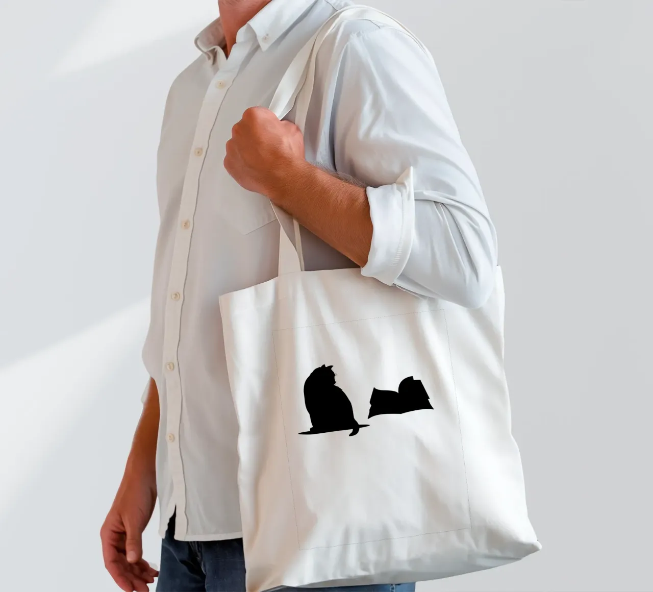 Libri sui gatti bianchi e neri borsa in juta da Aiden Garcia