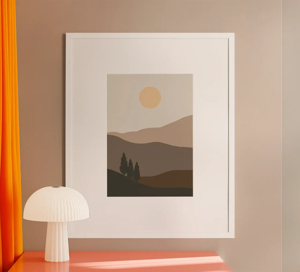 Tramonto con albero di montagna carta hahnemühle da Bartosz Powalka