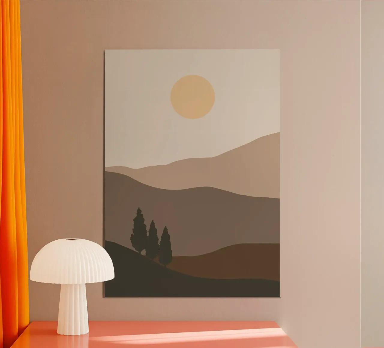Tramonto con albero di montagna carta hahnemühle da Bartosz Powalka