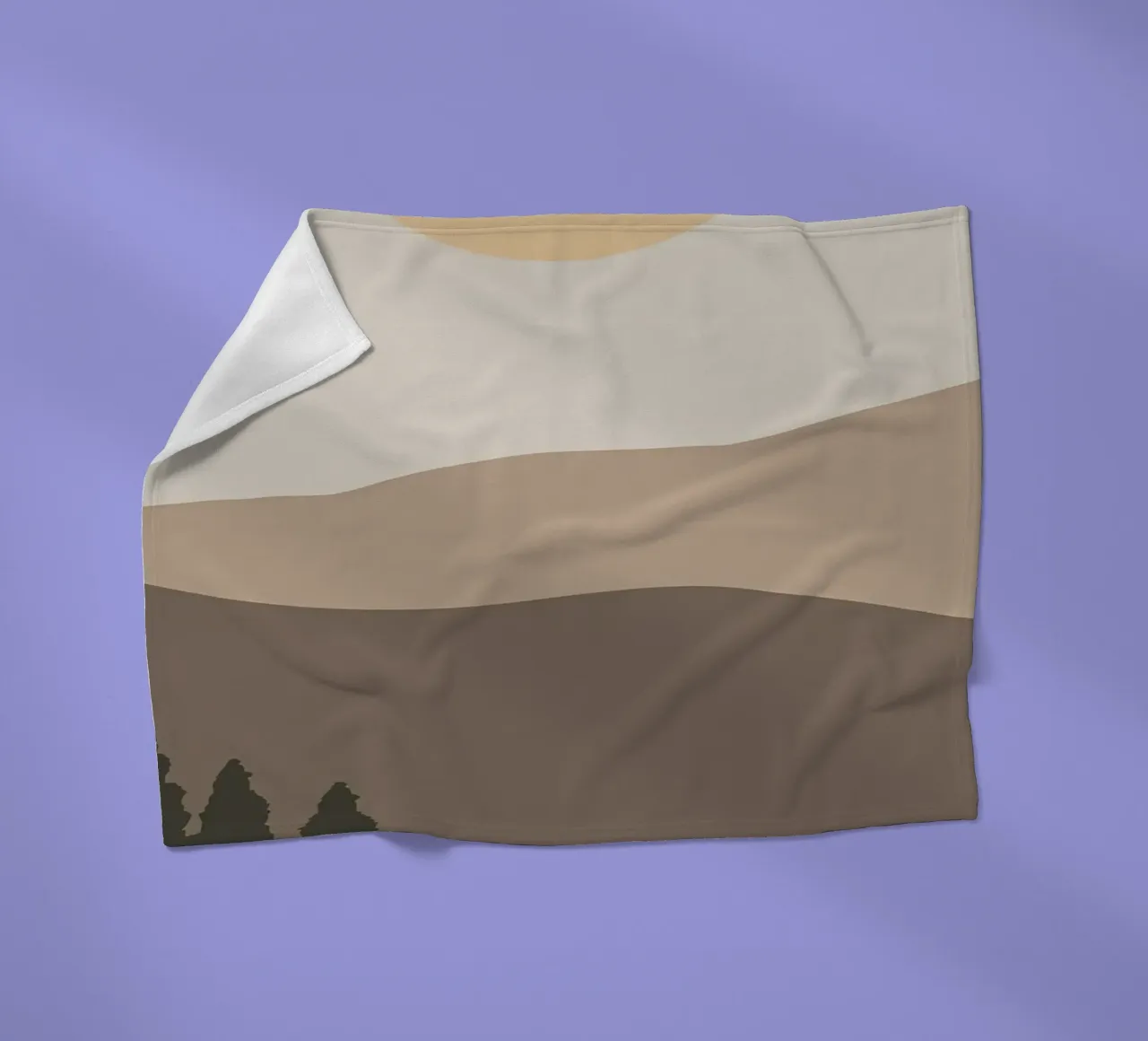 Sunset with mountain tree fleece blanket by Bartosz Powalka