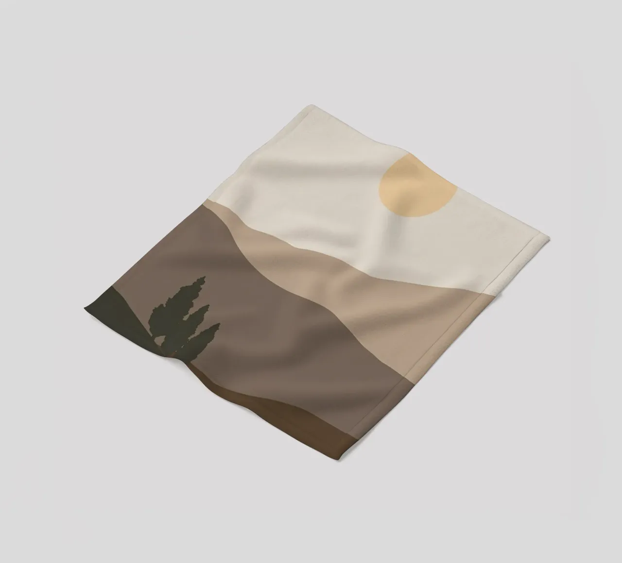 Sunset with mountain tree fleece blanket by Bartosz Powalka