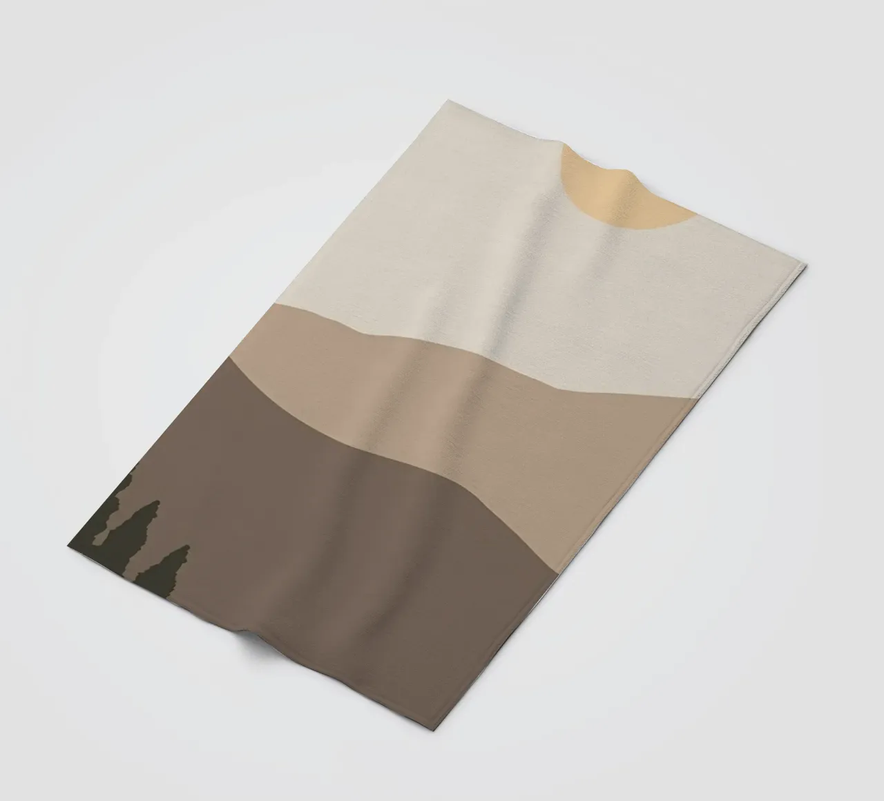 Sunset with mountain tree fleece blanket by Bartosz Powalka
