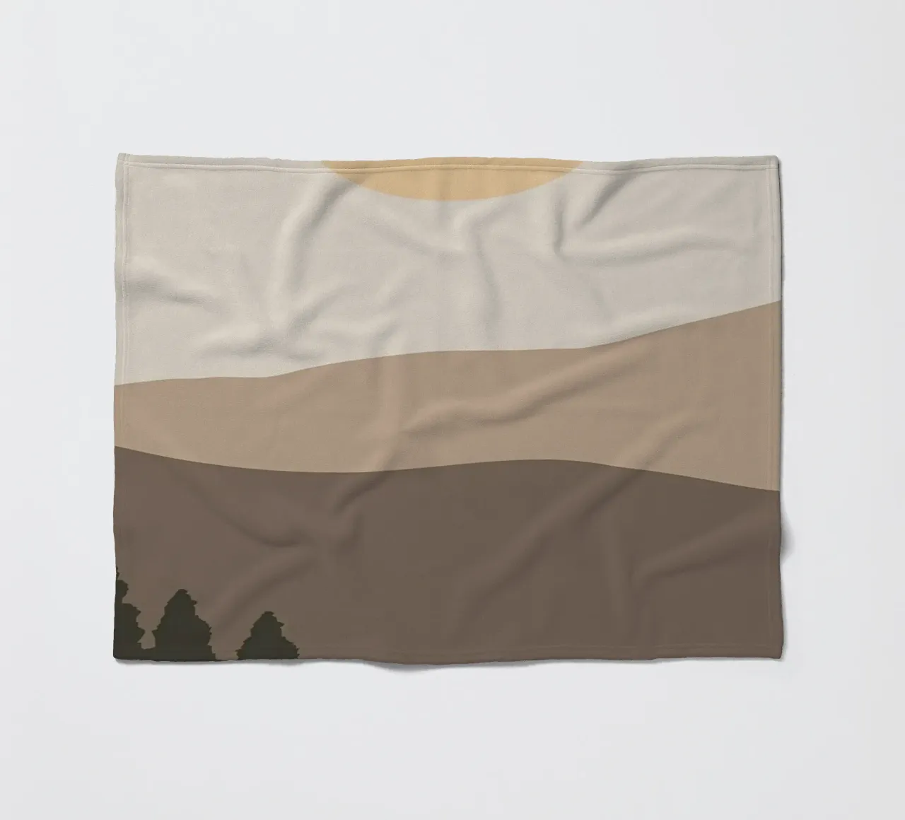 Sunset with mountain tree fleece blanket by Bartosz Powalka