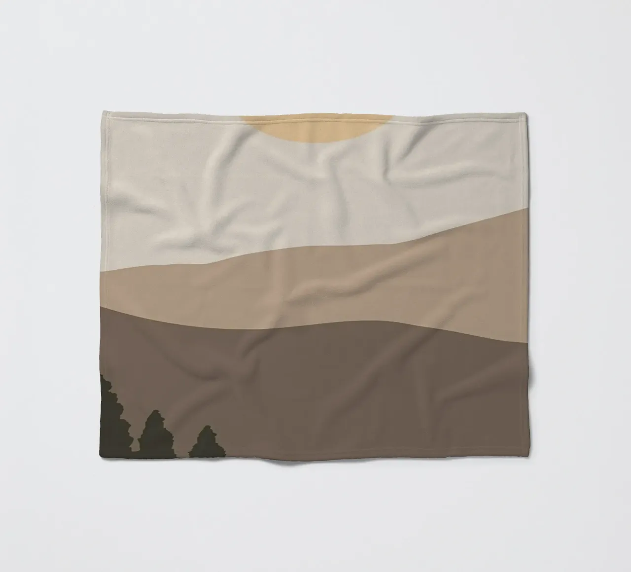 Sunset with mountain tree fleece blanket by Bartosz Powalka