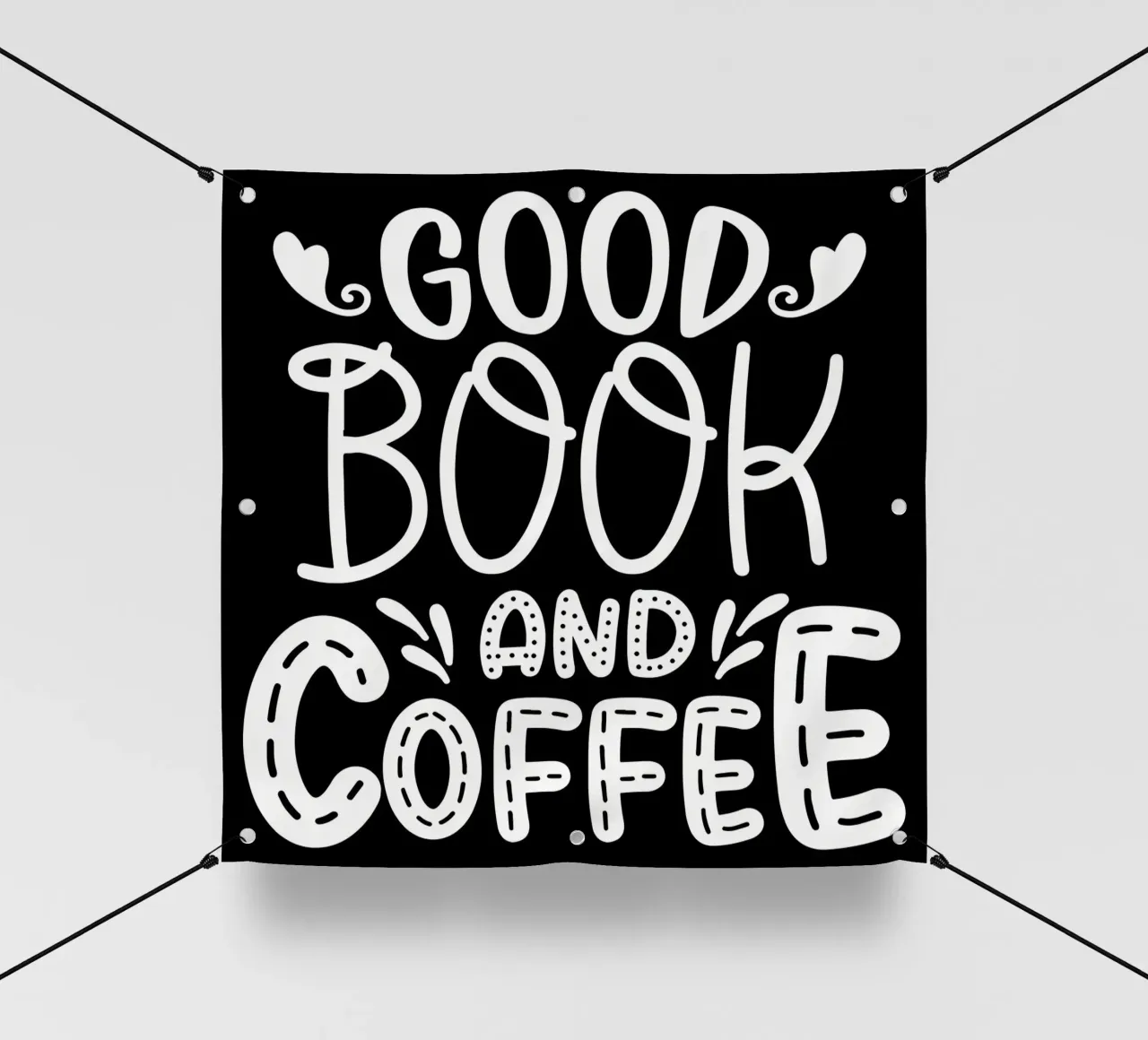 Buen libro y café lonas publicitarias de Aiden Garcia
