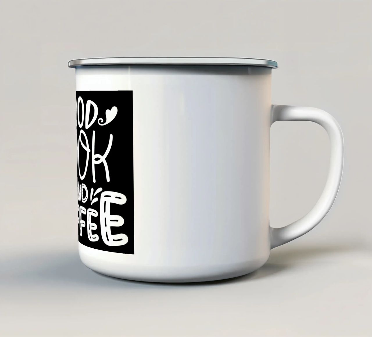 Un buon libro e un caffè tazza in smalto da Aiden Garcia