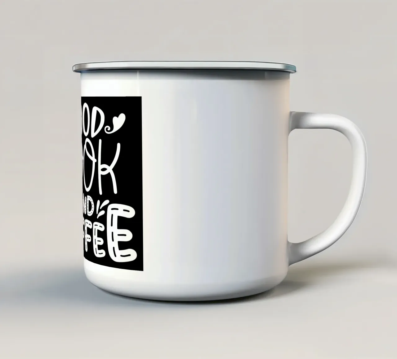Gutes Buch und Kaffee Emaille Tasse von Aiden Garcia
