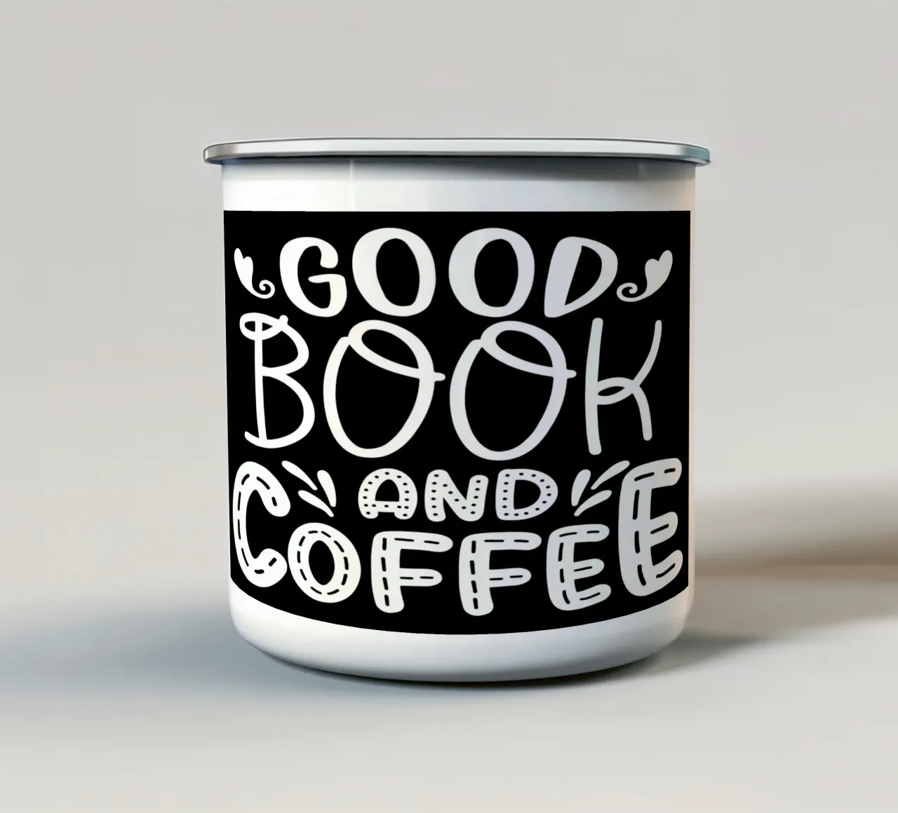 Gutes Buch und Kaffee Emaille Tasse von Aiden Garcia