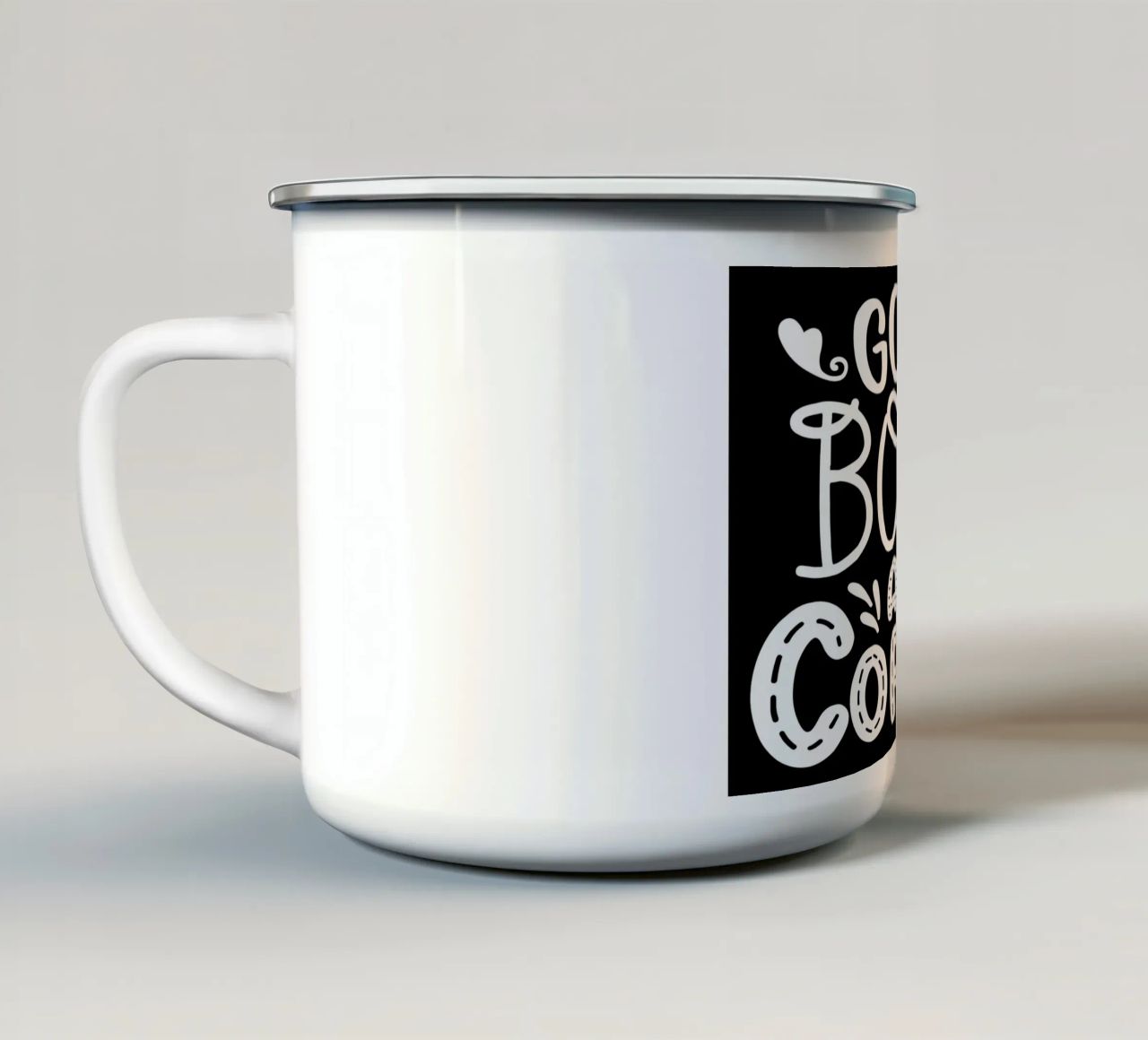 Un buon libro e un caffè tazza in smalto da Aiden Garcia