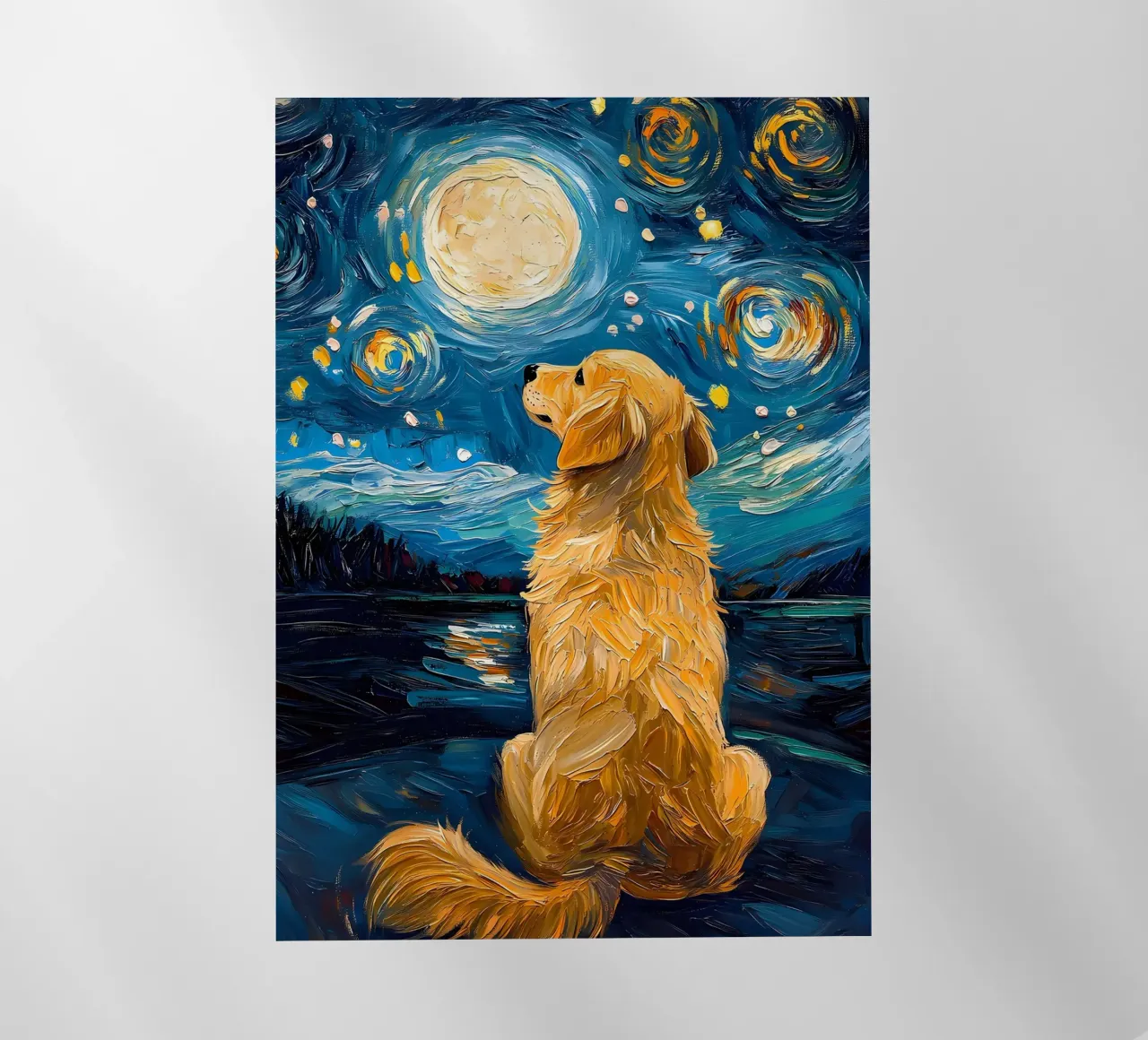 Golden Retriever Notte stellata pellicola backlit da Adrian Patel