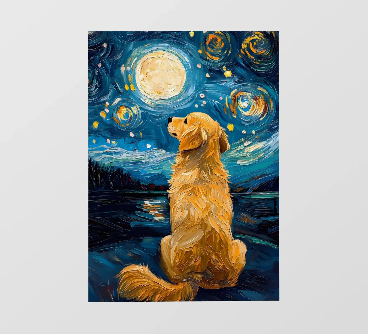 Golden Retriever Notte stellata pellicola backlit da Adrian Patel