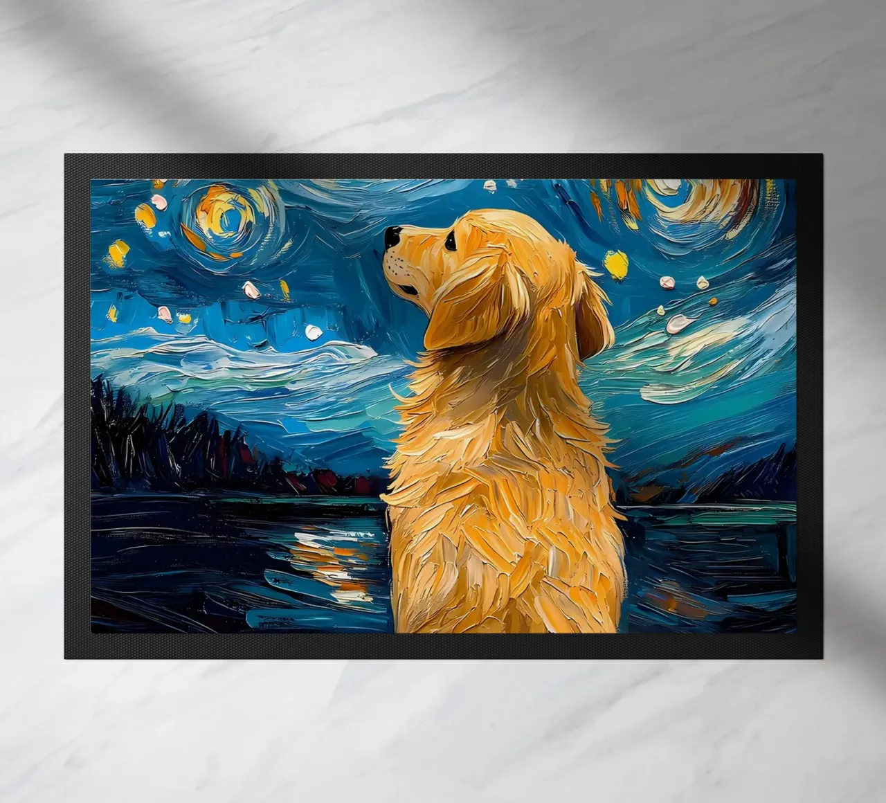 Golden Retriever Notte stellata zerbino da Adrian Patel