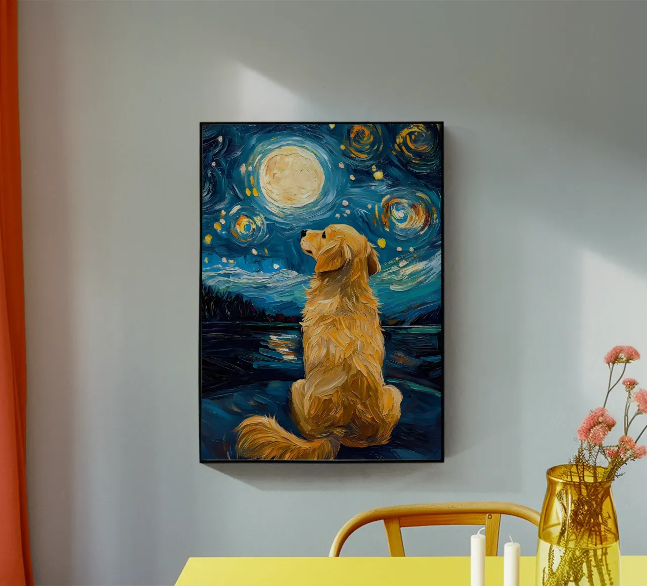 Golden Retriever Notte stellata plexiglass da Adrian Patel