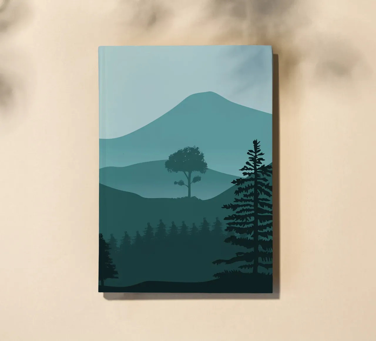 Blue mountain forest tree notebook by Bartosz Powalka