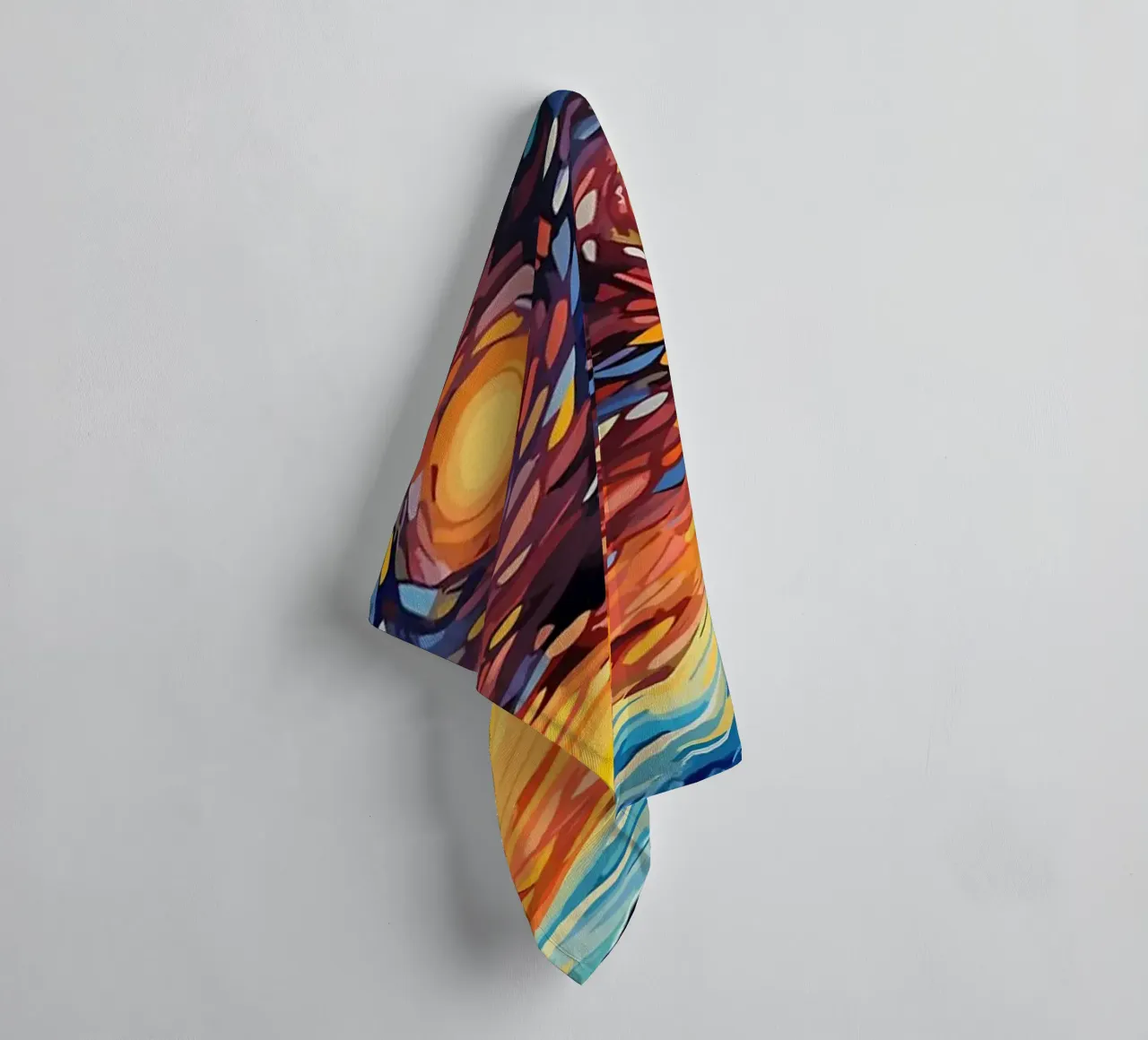Psychedelisch schilderen badhanddoek van Adrian Patel