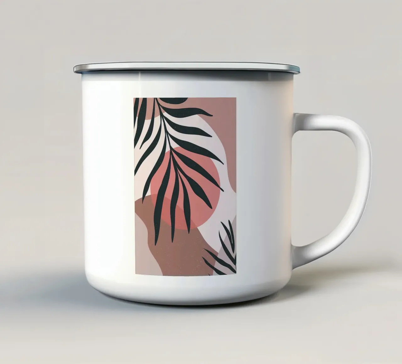 Arte boho a foglie tropicali tazza in smalto da Nicholas Campbell