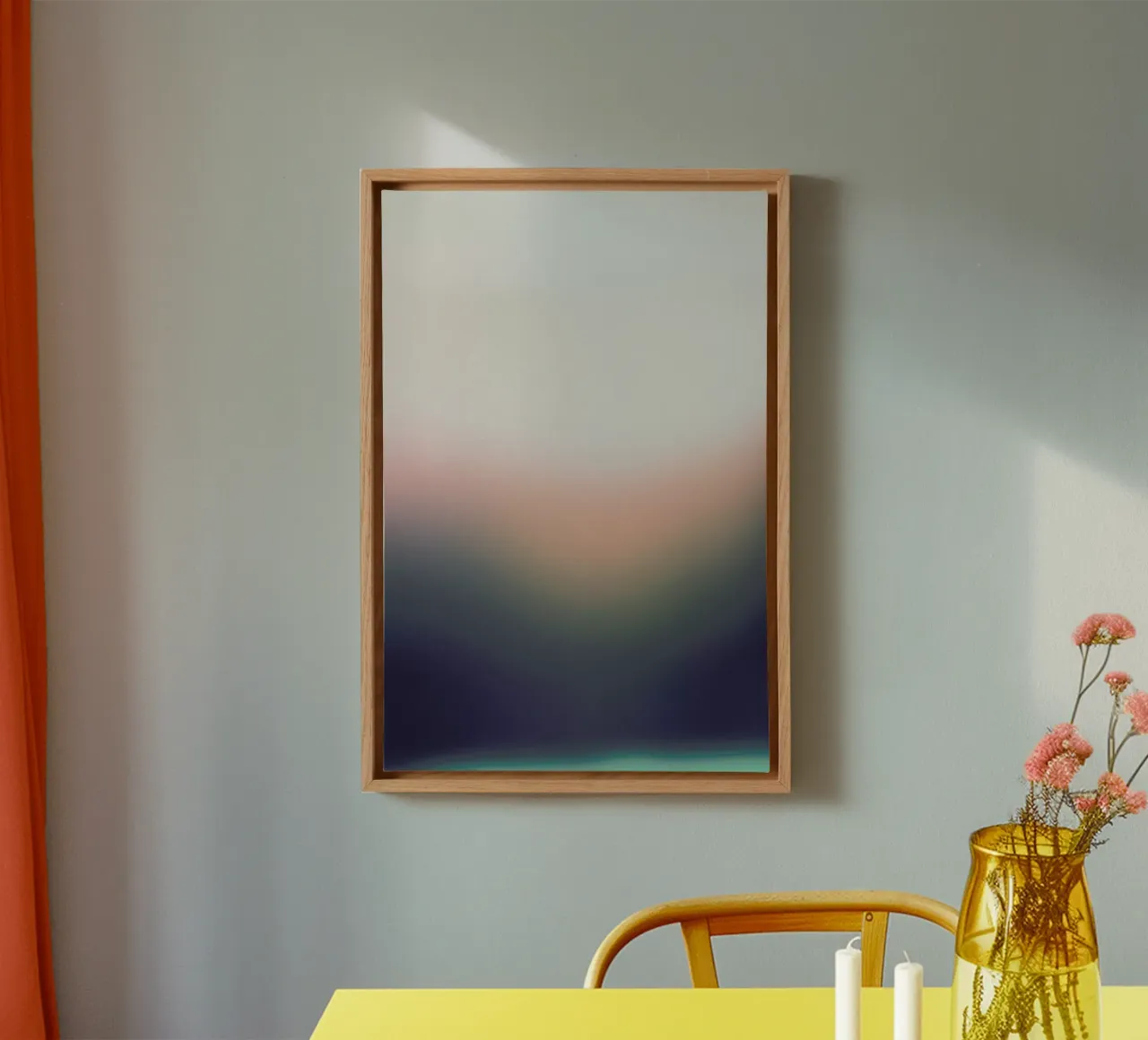 Sunrise 4 canvas with Floater frame by Sarah Bühler