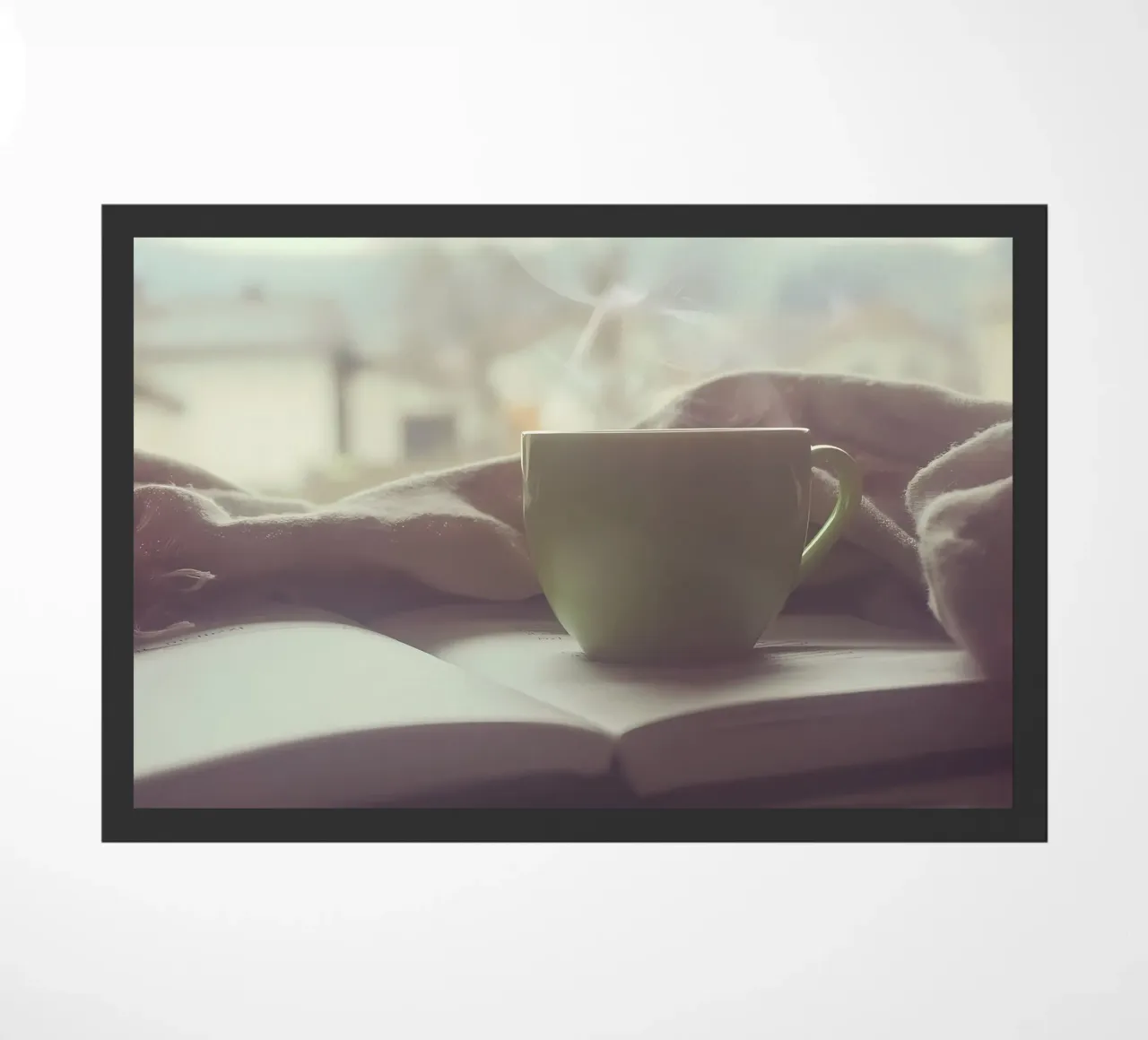 Kaffee beim lesen Fußmatte von Aiden Garcia