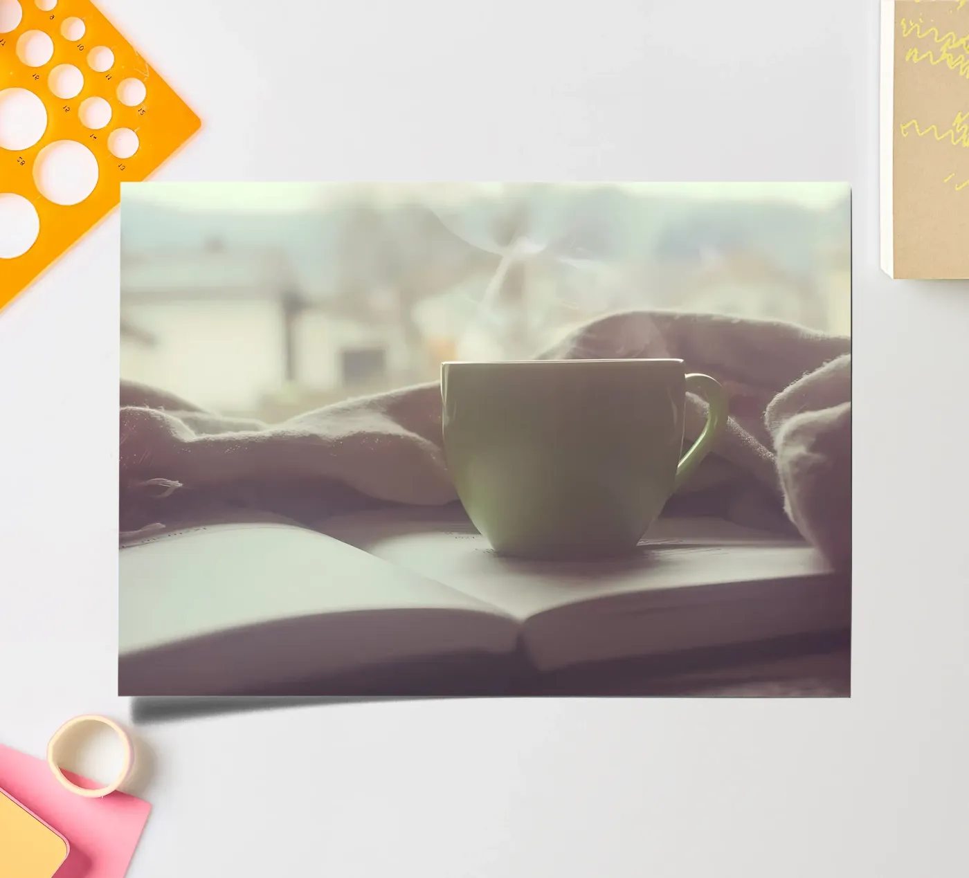 Kaffee beim lesen Stickerbogen von Aiden Garcia