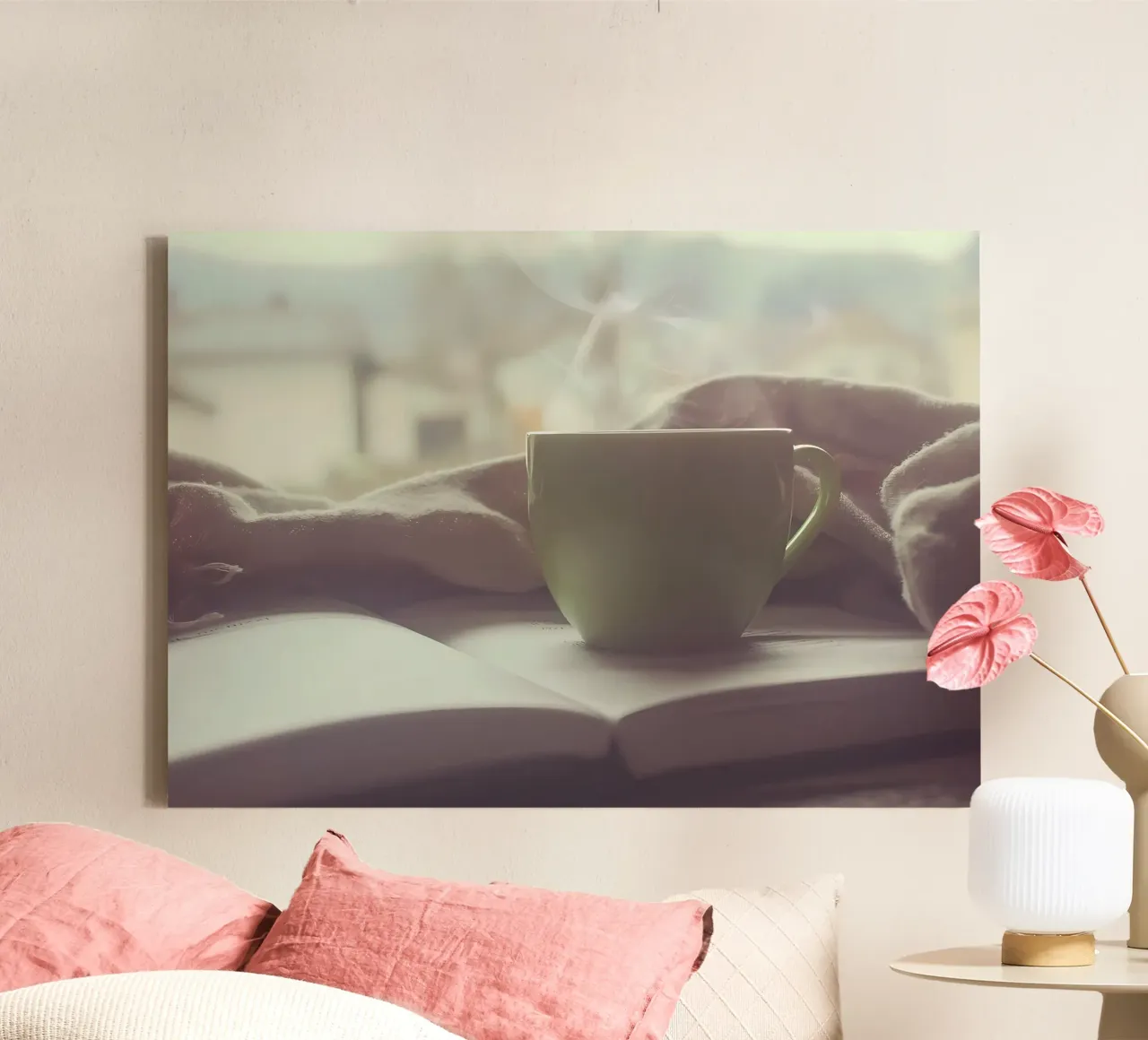 Caffè durante la lettura tela da Aiden Garcia