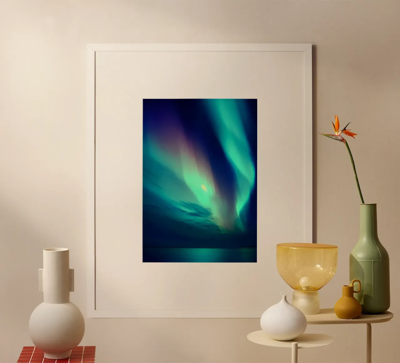 Luci polari in mare Natura poster da Matthew Katz