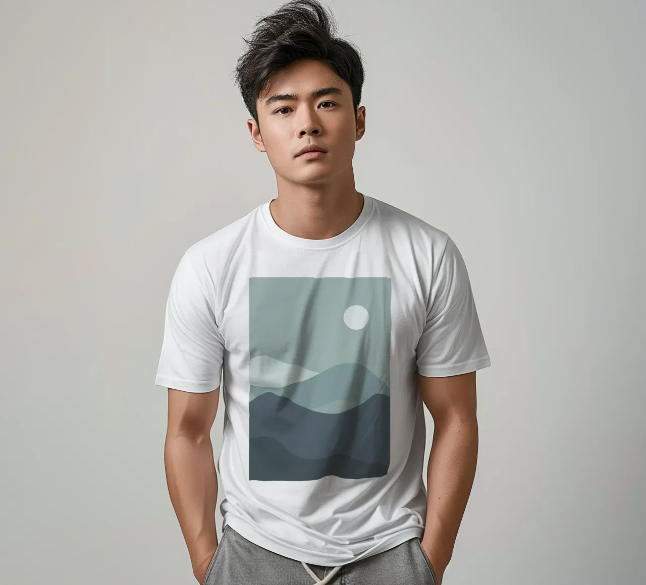 Modern landscape art t-shirt by Bartosz Powalka