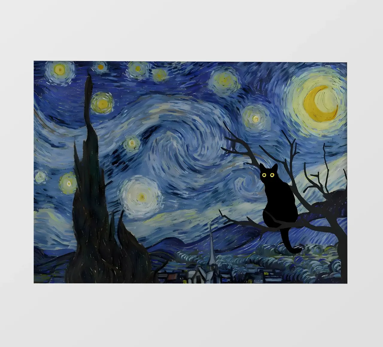 Cat at Starry Night photo wallpaper by Adrian Patel