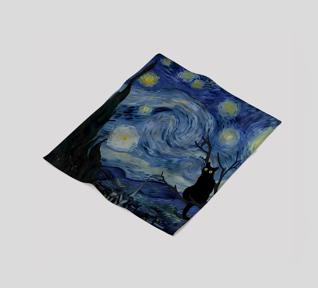 Gatto a Notte Stellata coperta in pile da Adrian Patel