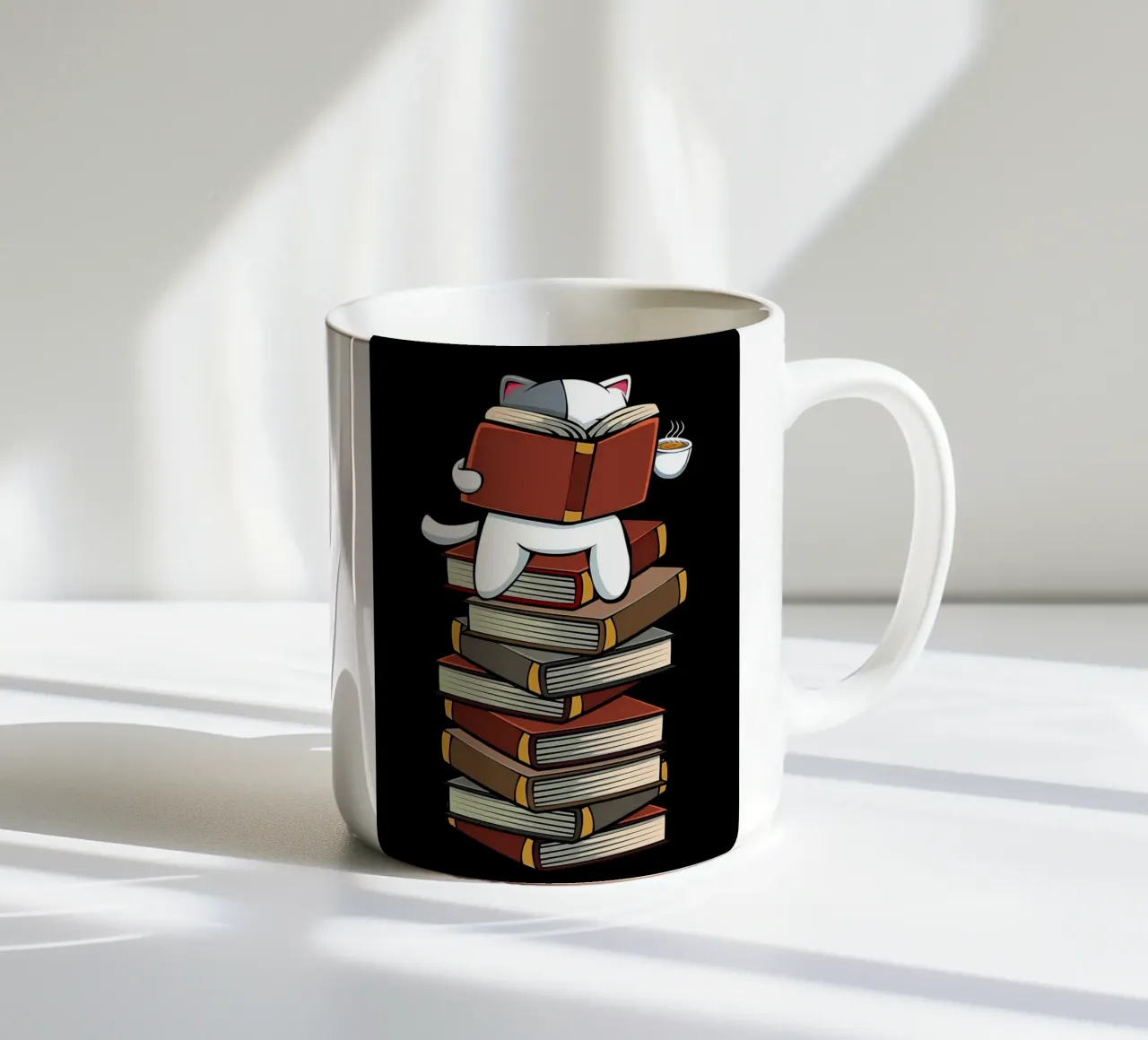 Gattini Gatti Tè e Libri tazza in ceramica da Aiden Garcia