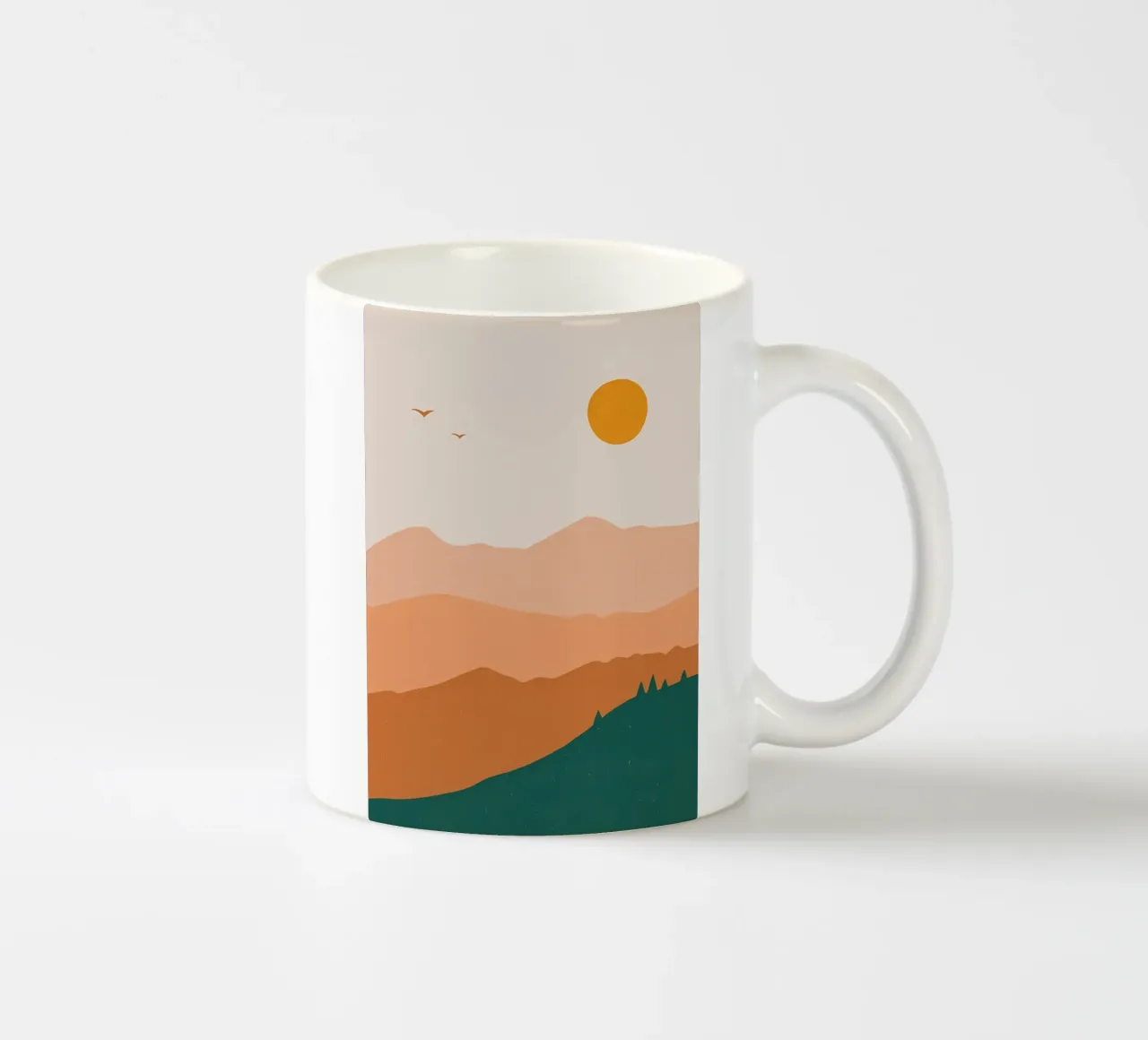 Paesaggio Giornata minimalista tazza in ceramica da Bartosz Powalka