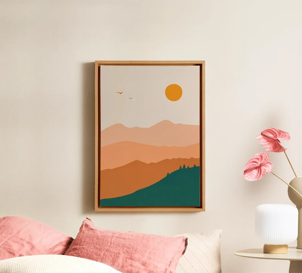 Paesaggio Giornata minimalista tela con Cornice a cassetta da Bartosz Powalka