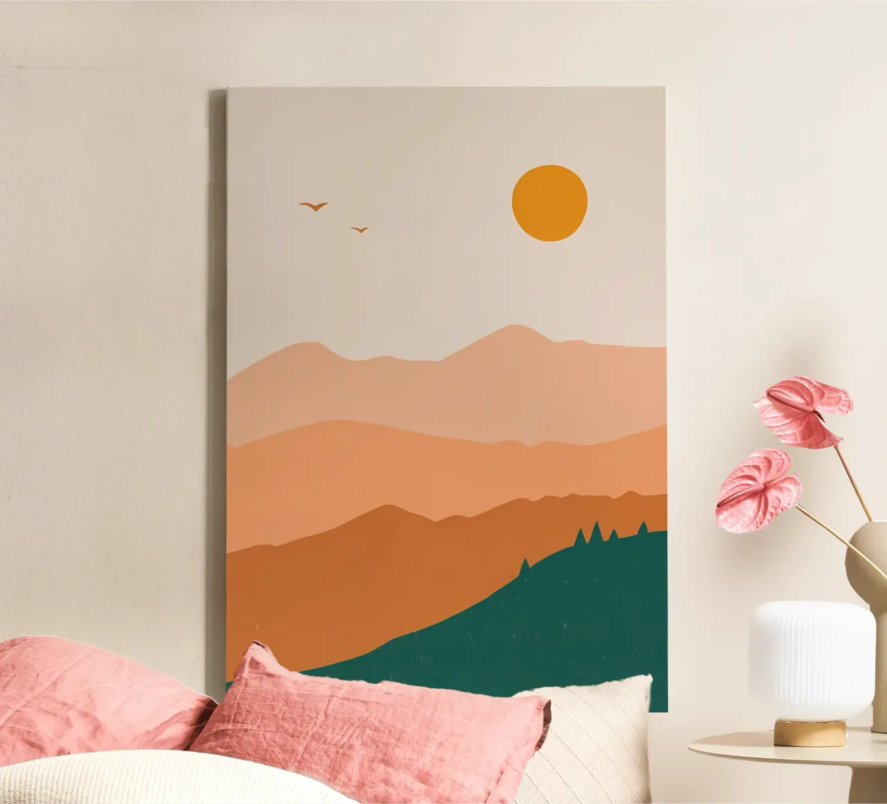Paesaggio Giornata minimalista tela con Cornice a cassetta da Bartosz Powalka