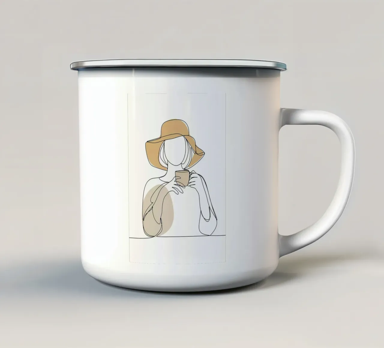 Linea d'arte del caffè tazza in smalto da Aiden Garcia