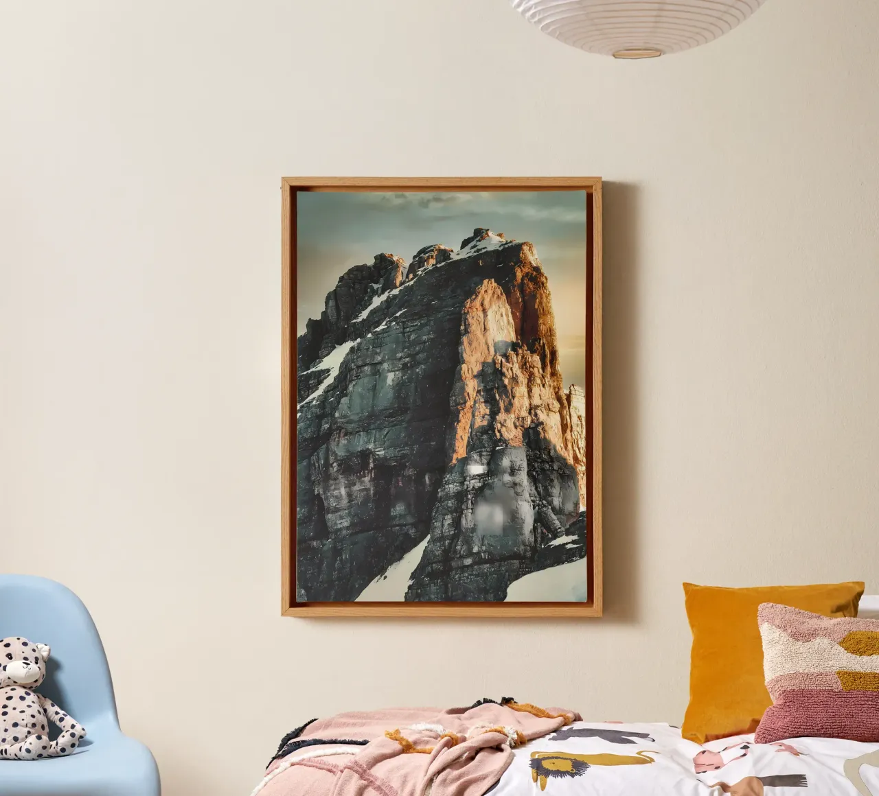 berg behang zonsondergang canvas met Baklijst van Matthew Katz